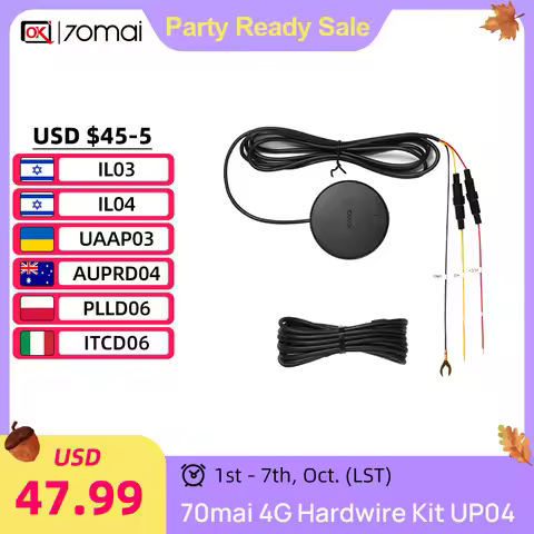 70mai Original 4G Module Hardwire Kit UP04 for 70mai Omni X200 X800 & 70mai A810 Dash Cam & 70mai A5