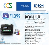 Epson EcoTank L15150 Business AIO A3 Wi-Fi Duplex Inkjet Printer L 15150  ***promotion  $50 NTUC E-Voucher till 31 May 2024 - Online Redemption***