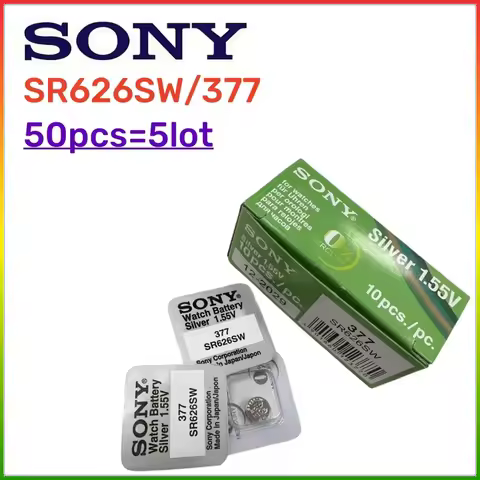 Watch Batteries 50Pcs Original SONY 377 SR626SW LR626 AG4 1.55V Batteries LR66 377 377A Alkaline Bat