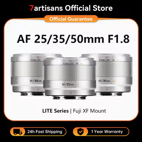 7artisans Auto Focus 25mm 35mm 50mm F1.8 LITE APS-C Large Aperture Prime Lens for Fujifilm X X-S20 X