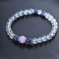 月光石坦桑石紫鋰輝石925純銀手鍊 | 天然水晶客製化禮物