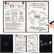 Crenics 50th Birthday Decorations for Women or Men, Colorful Back in 1976 Poster, 50th Birthday Gues