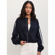 [Pomelo] Stripe Zip-Up Crop Jacket