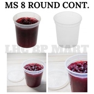 [LHC] MS 8 PP ROUND CONTAINER WITH LID 50PCS / BEKAS DADIH 8OZ / BEKAS BULAT / DADIH CUP