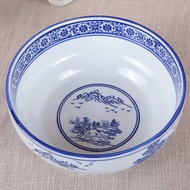 AT-🛫0FE9Blue and White Porcelain Large Bowl Ceramic Tall Bowl Soup Pot Soup Noodle Bowl Rice Bowl Kimchi Bowl Dough Basi