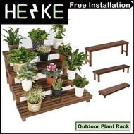 Outdoor Plant Rack Waterproof Wooden Flower Rack Outdoor Multi-layer Balcony Windproof Plant Rack