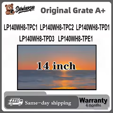 Original New A+ 14 inch thick Laptop Lcd Screen Panel LP140WH8 TPC1 LP140WH8 TPC2 LP140WH8 TPD1 LP14