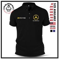 PLUS SIZE - Polo T Shirt Sulam AMG Mercedes Design Performance Motorsport F1 Baju Lelaki Cotton Fash