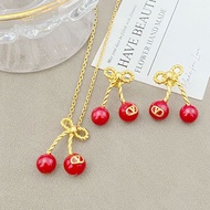 Fashion Design Cherry Shape Fresh Sweet Cherry Shape Simple Series Earrings