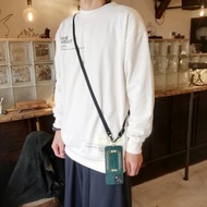 推薦給男士。時尚設計 適合日常使用的黑肩帶 (A) 可調節長度的寬幅智能手機肩帶