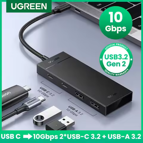 UGREEN USB C HUB 10Gbps Type-C 3.2 Gen2 USB Splitter USB C USB A Hub 4 USB Port 3.2 for MacBook Pro 