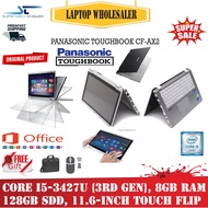 PANASONIC TOUGHBOOK CF-AX2 (CORE I5-3RD GEN, 4GB RAM,  128GB SSD, 11.6" TOUCH SCREEN X360 DEGREE SCR