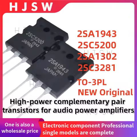 5PCS 100% Original New 2SA1302 A1302 2SC3281 C3281 2SA1943 A1943 2SC5200 C5200 TO-3PL Audio power am