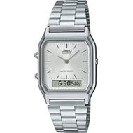 [Casio] CASIO Ana-Digi Quartz Watch Vintage Series AQ-230A-7AMQY Unisex Dual Time Silver Overseas Mo