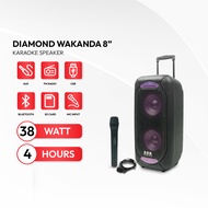 TANAKA Diamond Wakanda 12/10/8 Inch Speaker Portable Bluetooth Indoor Senam Karaoke Wireless Mic