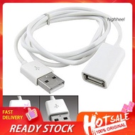 【HHEL】White PVC Metal USB 2.0 Male to Female Extension Adapter Cable Cord 1m 3Ft