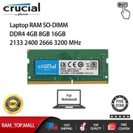 Crucial DDR4 1.2V Laptop Ram SO-DIMM 4/8/16gb 3200 2666 2400 2133MHz Laptop Memory RAM