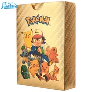 FunsLane 55pcs Pokemon Gold Foil Cards Anime Cartoon Pokemon English Version Tcg Card For Fans Collection