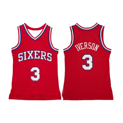 USA Men's Basketball Jersey Retro Classic Jersey Philadelphia No. 3 Alan Iverson Black Classic Print