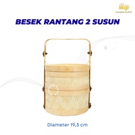 2-Tier Basket Hamper Basket Stacked Basket/