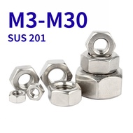[HJC-GY]  Hex Nut 201 Stainless Steel Hexagon Nut  M3-M30