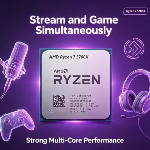 Ryzen 7 5700X AMD R7 5700X Multitask Productivity Desktop CPU For AM4 Motherboard Gaming PC Processo