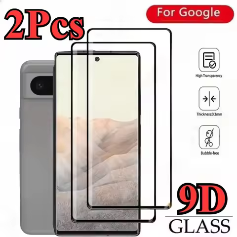 2Pcs Black Edge Tempered Glass For Google Pixel 8 9 7 6 Pro XL Full Cover Screen Protector For Googl