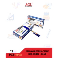 GADJAH MADA - (12pcs) GM RETECH PEN GM PRINT - 028HL - BLUE - Wholesale