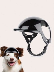 1 Pieza Casco Deportivo Negro Para Mascotas, Sombrero De Seguridad Para Moto Para Perros Y Gatos