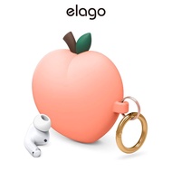 elago Peach Case Compatible with AP Pro Case, 3D Cute Design Case Cover with Keychain, Supports Wire