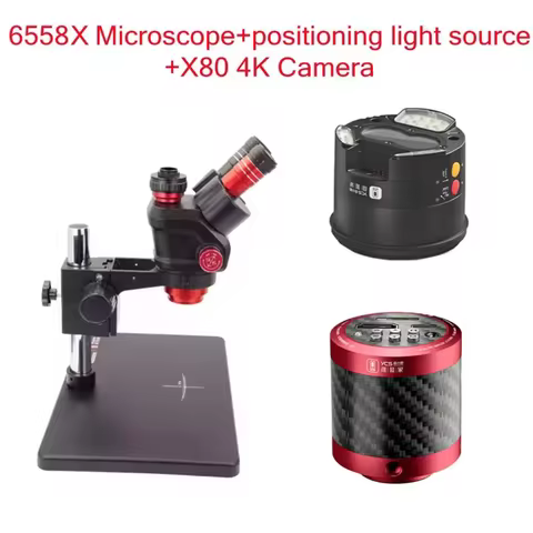 YCS 6558S 6558X Trinocular Microscope with Large Base 6.5-58 Zoom X80 4K Camera Mobile Phone PCB Wel