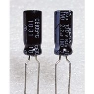 Elna RJ3 2.2uf 100v capacitor Size 5n12.5 Mm
