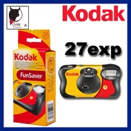 KODAK ORIGINAL DISPOSABLE FILM 35MM CAMERA WITH FILM 27 EXPOSURE, FLASH, BATTERY ALL IN