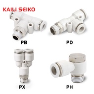 PB/PX/PH/PD Tube OD Male Thread Size Coupler Y Style Push In Fittings Pneumatic Quick Connector