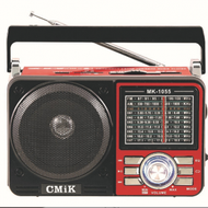 全城熱賣 - 應急帶手電多波段復古可插卡調頻收音機（紅色）
