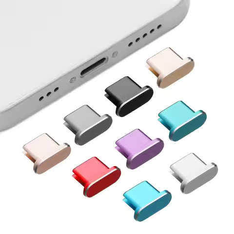 1PC Dustproof Charging Port Cap Charger Dock Stopper Micro/Type C/iP Anti Dust Metal Plug For iP 13 