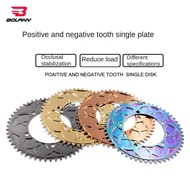 BOLANY Round Chainring Aluminum alloy Chainring Cycling Crankset Star Disc 130mmBCD 54t 56T Single Disc Plate Folding Bike Crankset