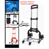 Smart Foldable Hand Trolley Shopping Luggage Truck 75KG Troli Angkat Barang Berat Tangga折叠家用手推车