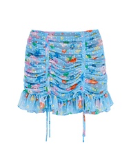 KLOSET Under The Sea Ruched Skirt (SSD23-S003) กระโปรงผ้าลายพิมพ์ดอกไม้ทะเล