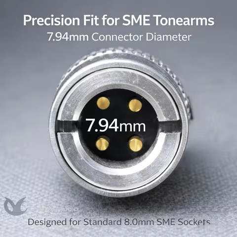 For SME 4-Pin Tonearm Connector, 7.94mm Precision CNC Aluminum Gold-Plated Pins