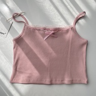 Floral Top | Áo Hai Dây Croptop Hoa Nhí Nhiều Màu Viền Ren Áo Thun 2 Dây Dáng Ngắn Nữ Tính Ngọt Ngào