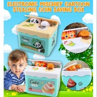 Electronic Mischief Cartoon Stealing Coin Saving Box