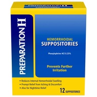 Preparation H Hemorrhoid Symptom Treatment Suppositories, Burning, Itching and Discomfort Relief 12