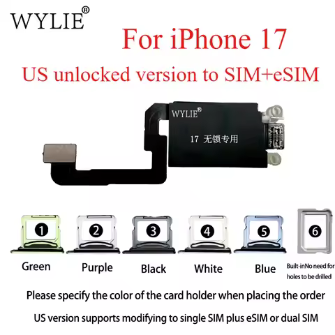 WYLIE For US Unlocked Version eSIM Conversion To eSIM Dual SIM Card For iPhone 17 Phone Repair Tool