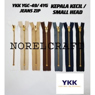 [6PCS] 3'' - 8'' YKK YGC-49 4YG METAL JEANS ZIPPER BIG SLIDER /DENIM ZIP YKK / YKK ZIP JEANS /YKK GO