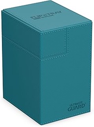 Ultimate Guard Flip 'n' Tray 133+, Deck Case for 133 Double-Sleeved TCG Cards + Dice Tray, Petrol, I