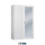 Informa New Hexa Lemari Pakaian Pintu Geser - Putih Wardrobe Storage Kabinet Tempat Simpan Baju Lema