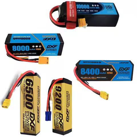 DXF Batteries 2S 3S 4S 6S Lipo 7.4V 7.6V 11.4V 22.8V 11.1V 15.2V 14.8V 22.2V 5200Mah 6300Mah 6500mAh