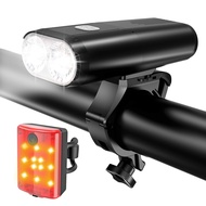 Bike Lights, Super Bright USB Rechargeable Bicycle Front Headlight and Back Taillight, 4 Light Modes