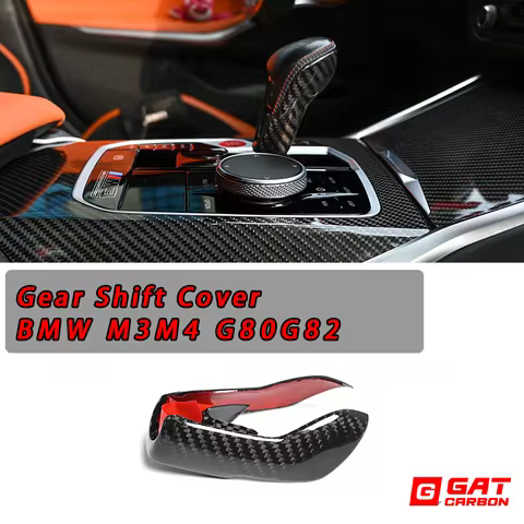 Real Carbon Fiber Gear Shift Cover For BMW M2 M3 M4/X3M X4M X5M X6M Lci/XM Gear Selector Cover Knob 